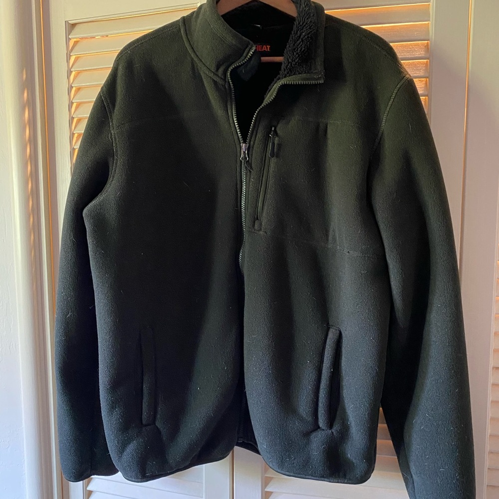 Men’s Large 32* Heat Fleece Jacket dark Olive